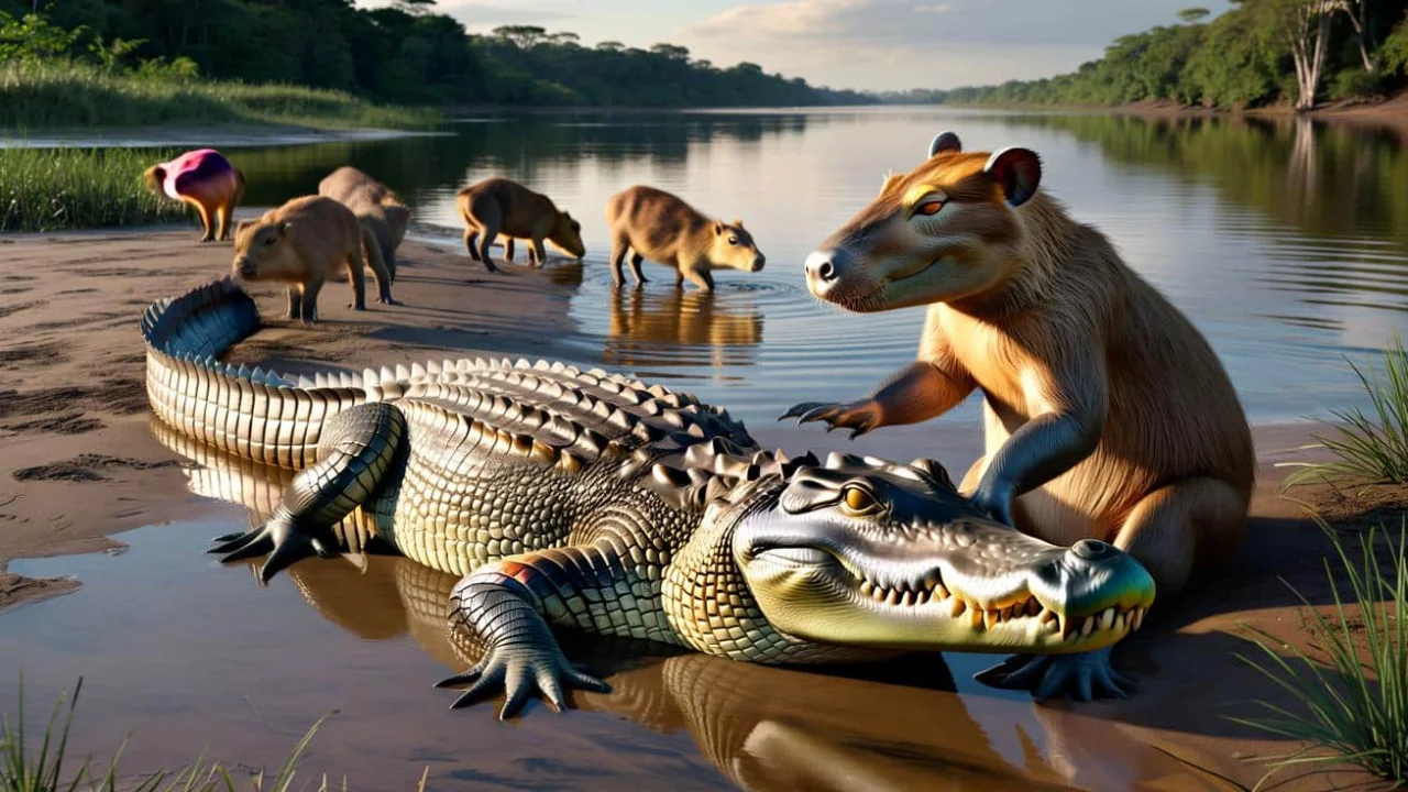 crocodiles-ignore-capybaras-sitting-inches-awaysci